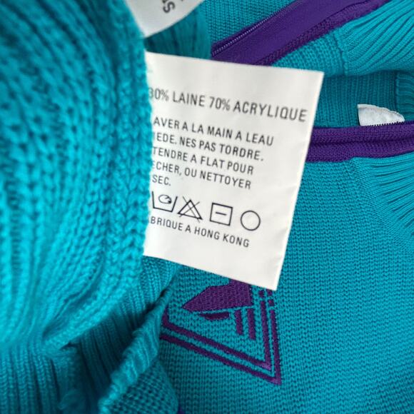 Vintage 80s Tyrolia by Head Ski Sweater 30% Wool 70% Acrylic Hong Kong Mens M - Picture 6 of 10